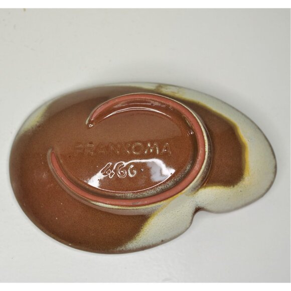 Frankoma Pottery Trinket Dish / Ashtray, Desert Gold, Original Label Mid Century - Picture 5 of 6